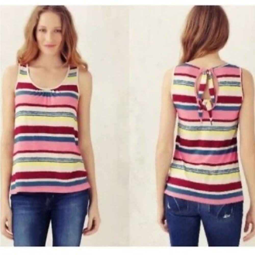 Anthropologie Deletta Stripe Tie Back Tank | S